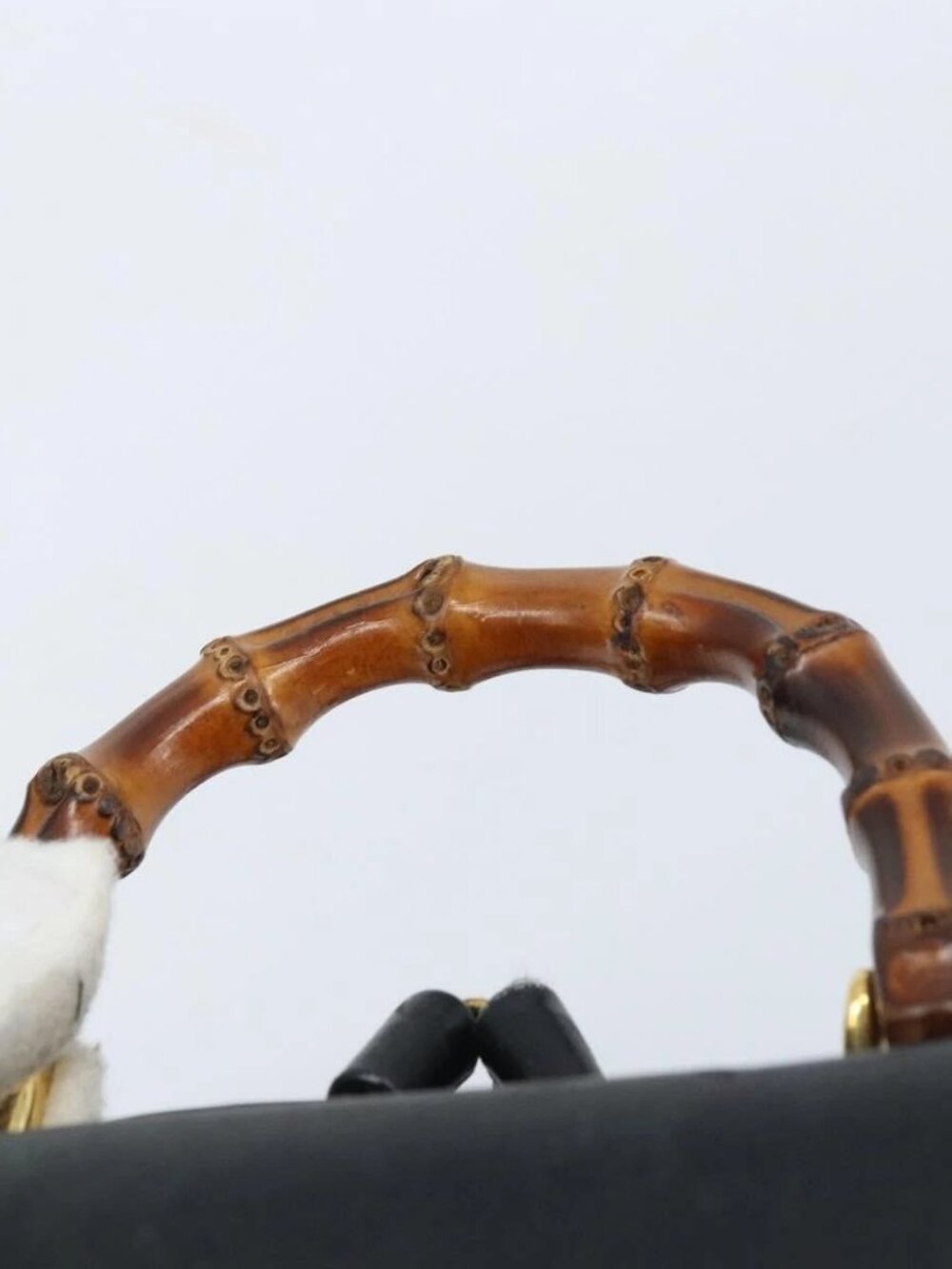 GUCCI Bamboo Backpack Leather Black Gold 003 1705 0030 Auth ka2738 - Picture 8 of 15